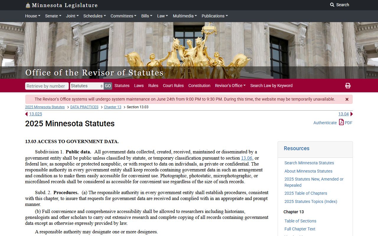 Roseau County court records Minnesota Government Data Practices Act access