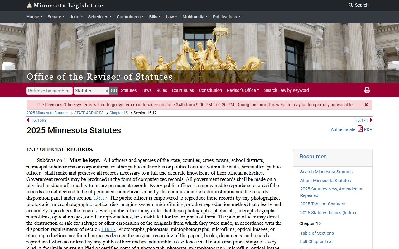 Roseau County court records Minnesota official records statute