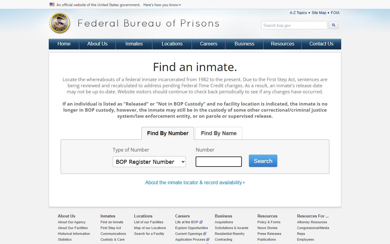 Roseau County inmate records federal Bureau of Prisons inmate locator